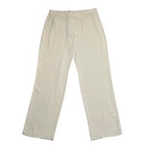 Eileen Fisher Pants Womens Medium Beige Peble Straight Silk Georgette Crepe New